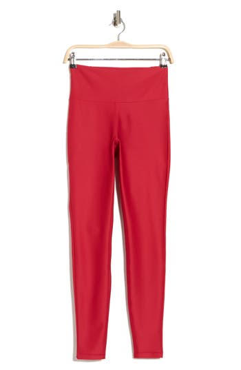 Apana Neo Shine Ankle Leggings In Red