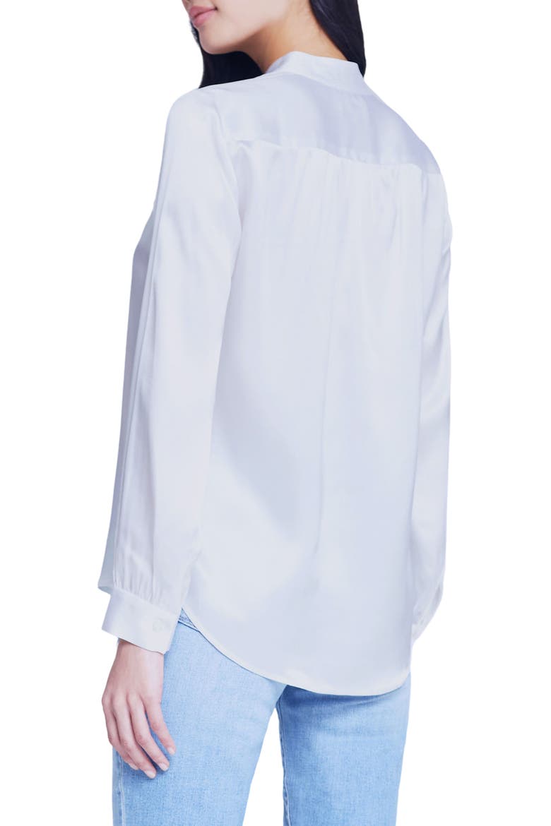 Bianca Silk Satin Blouse, Alternate, color, WHITE