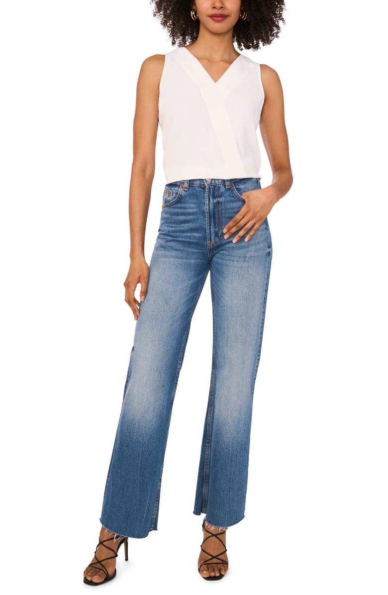 Vince Camuto Crossover Sleeveless Top, Alternate, color, New Ivory