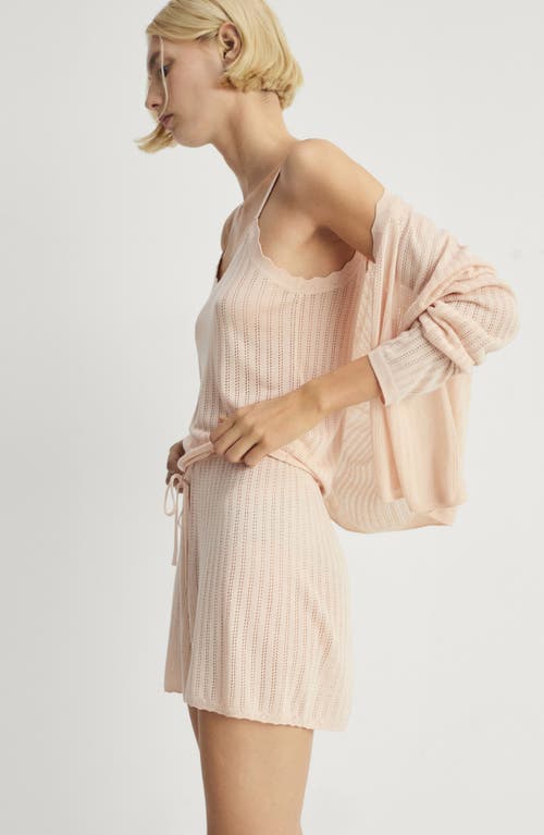 Mango Pointelle Pajama Shorts In Pink