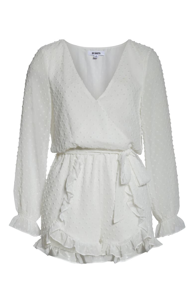 BB Dakota by Steve Madden My Mind Chiffon Swiss Dot Romper, Alternate, color,