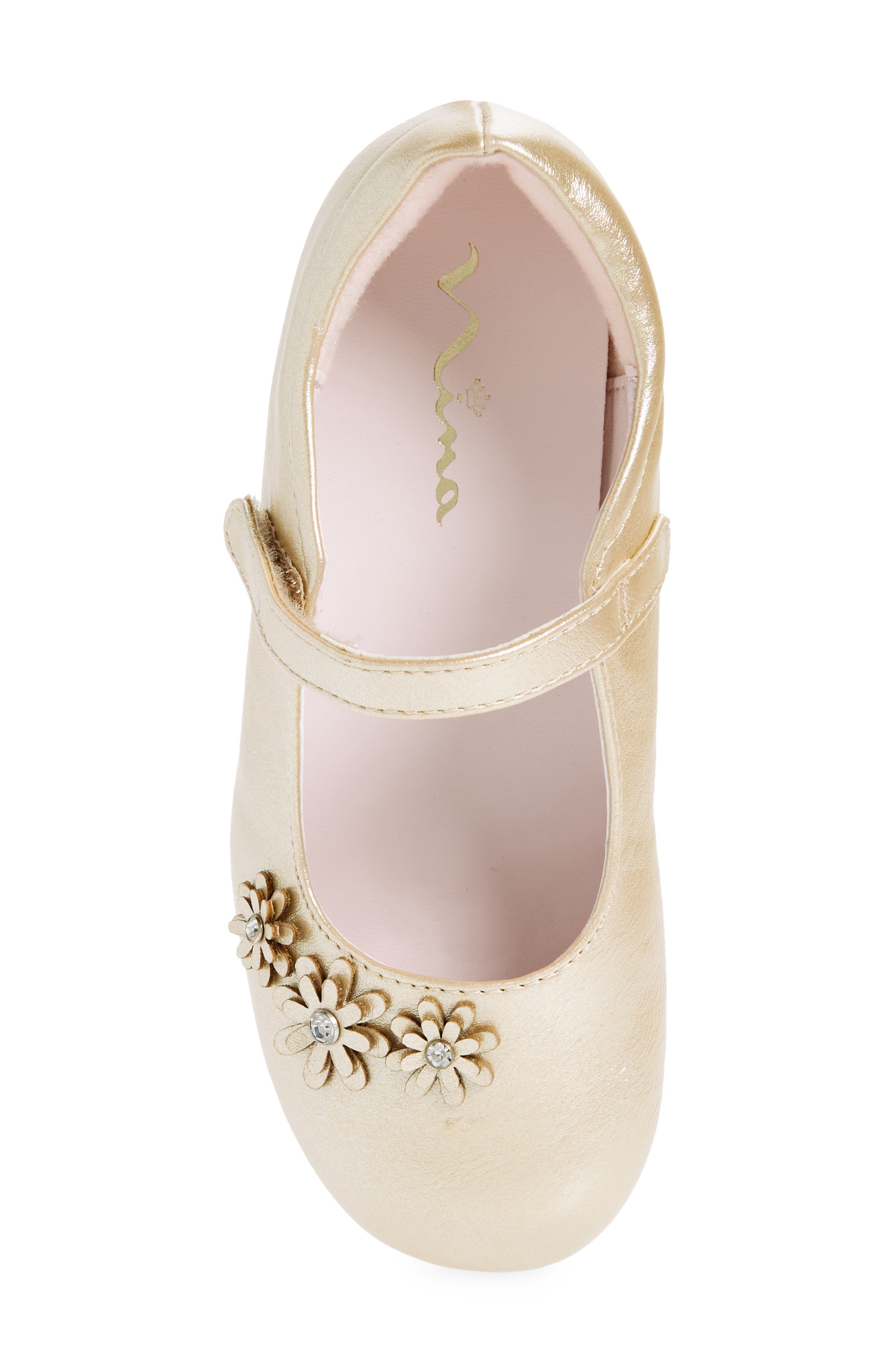 Kids' Daisy Mary Jane Flat, Alternate, color, GOLD SHIMMER