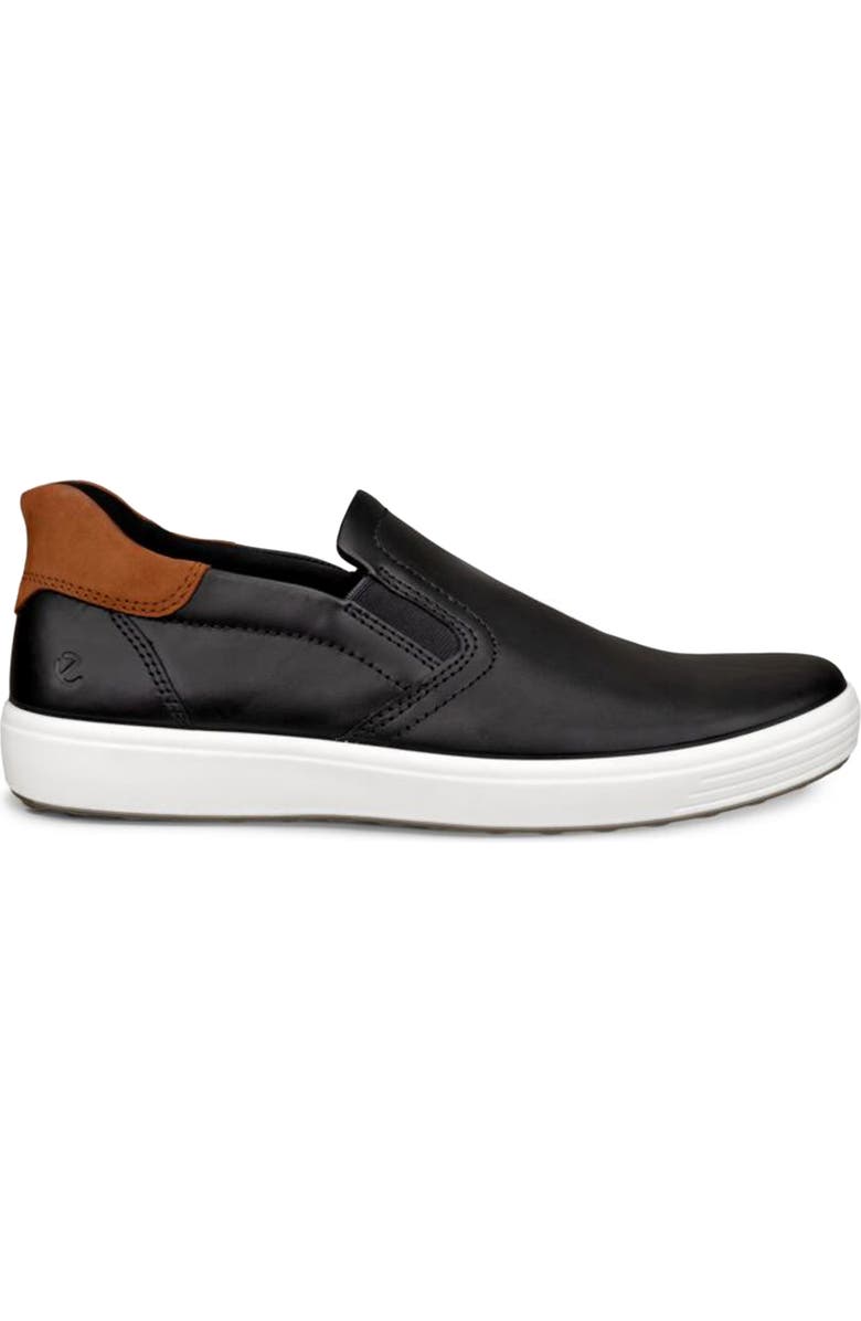 ECCO Soft 7 Slip-On Sneaker, Alternate, color, Black/ Cognac