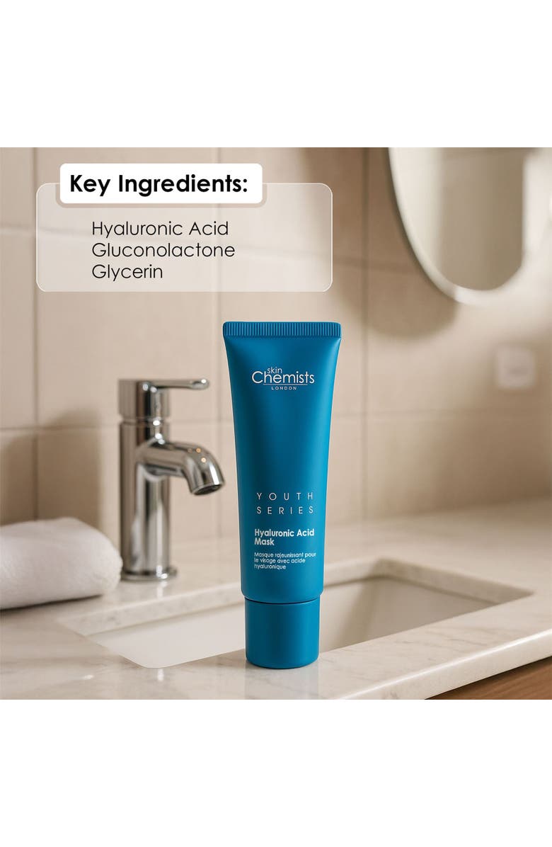 SKINCHEMISTS Anti-Ageing Hyaluronic Acid Mask 50ml for Dryness, Fine Lines & Wrinkles, Alternate, color, White