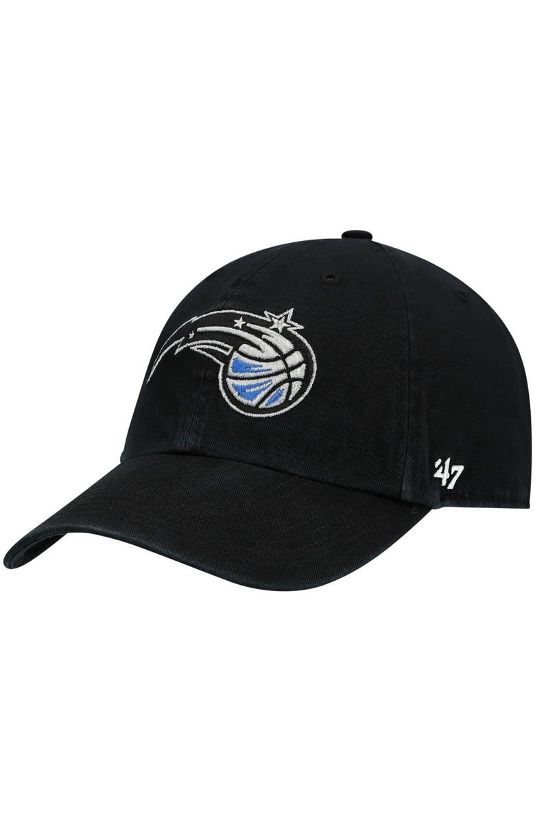 '47 Men's '47 Black Orlando Magic Team Logo Clean Up Adjustable Hat, Main, color, 