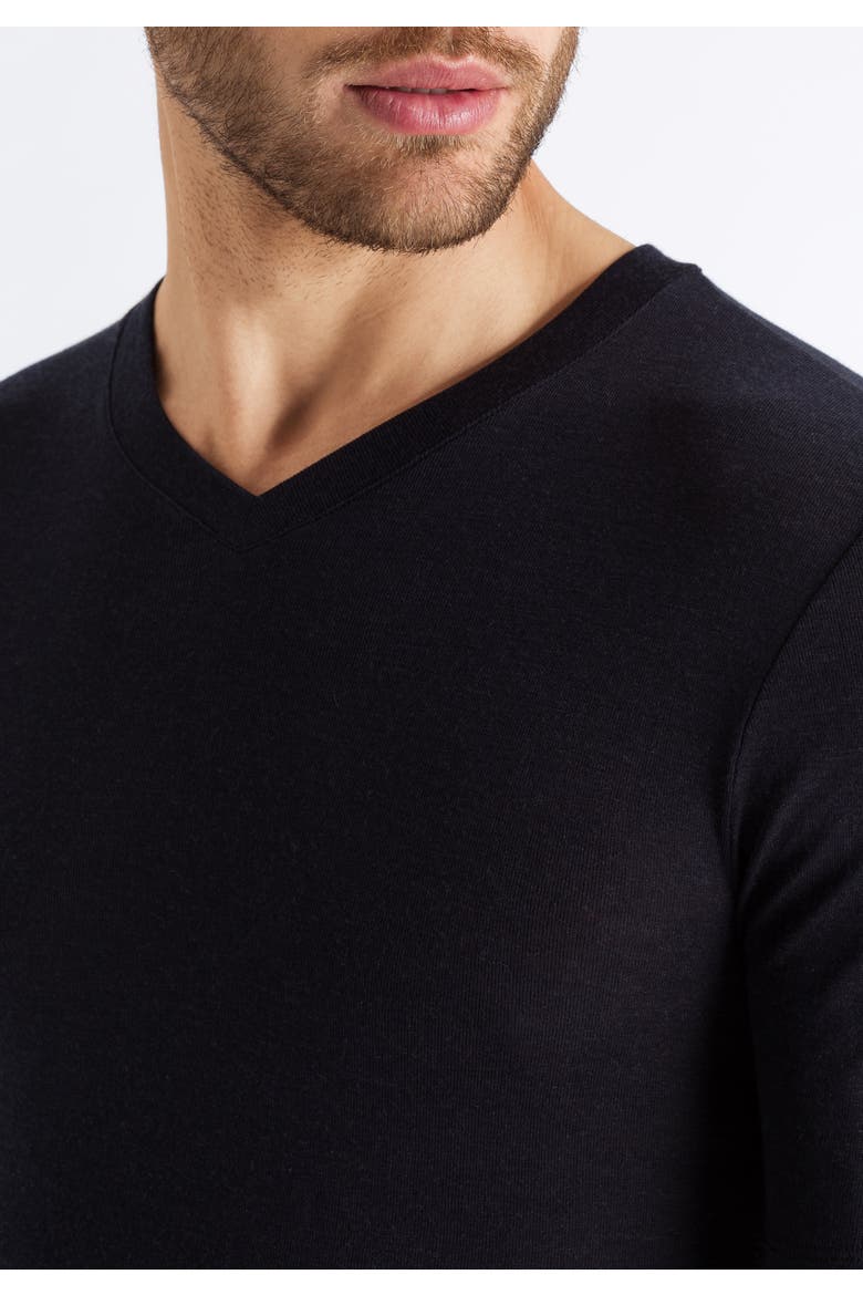 Silk Cashmere Short Sleeve Shirt, Alternate, color, Black