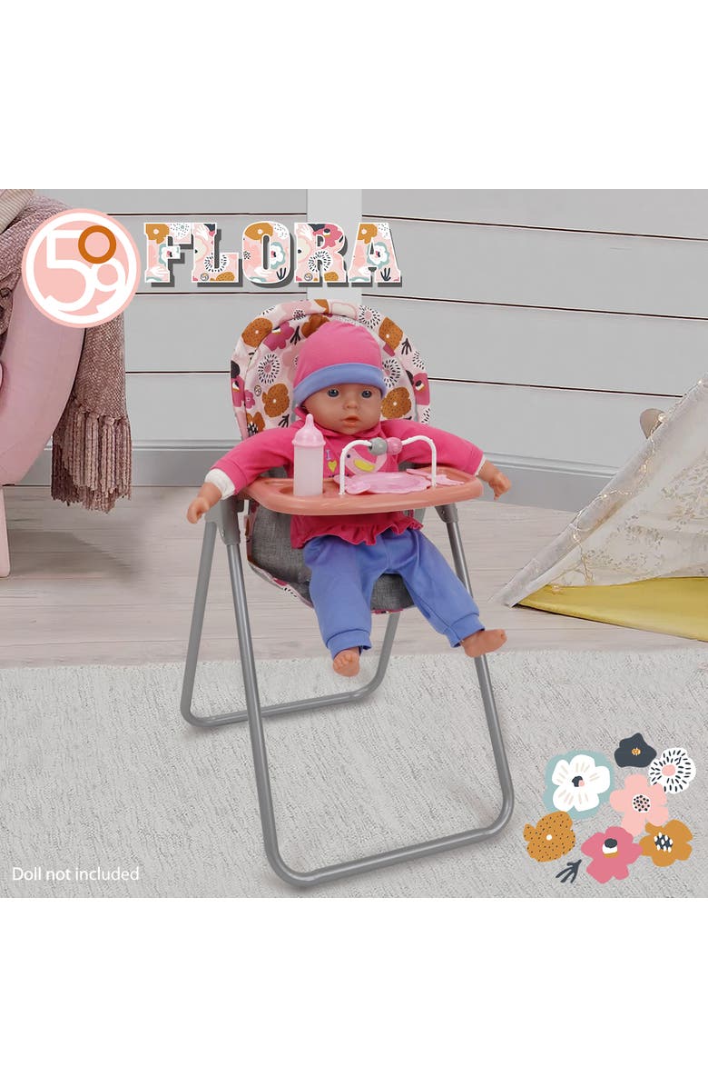 509 Crew Melange Flora Foodie Doll Highchair 5Pc Feeding Accessories,3+, Alternate, color, Multicolored