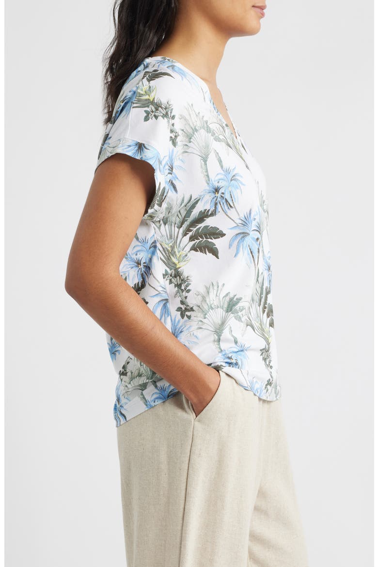 Kauai Palisade Palms V-Neck T-Shirt, Alternate, color, WHITE