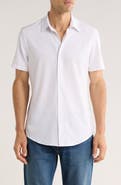 14th & Union Short Sleeve Performance Woven Button-Up Shirt