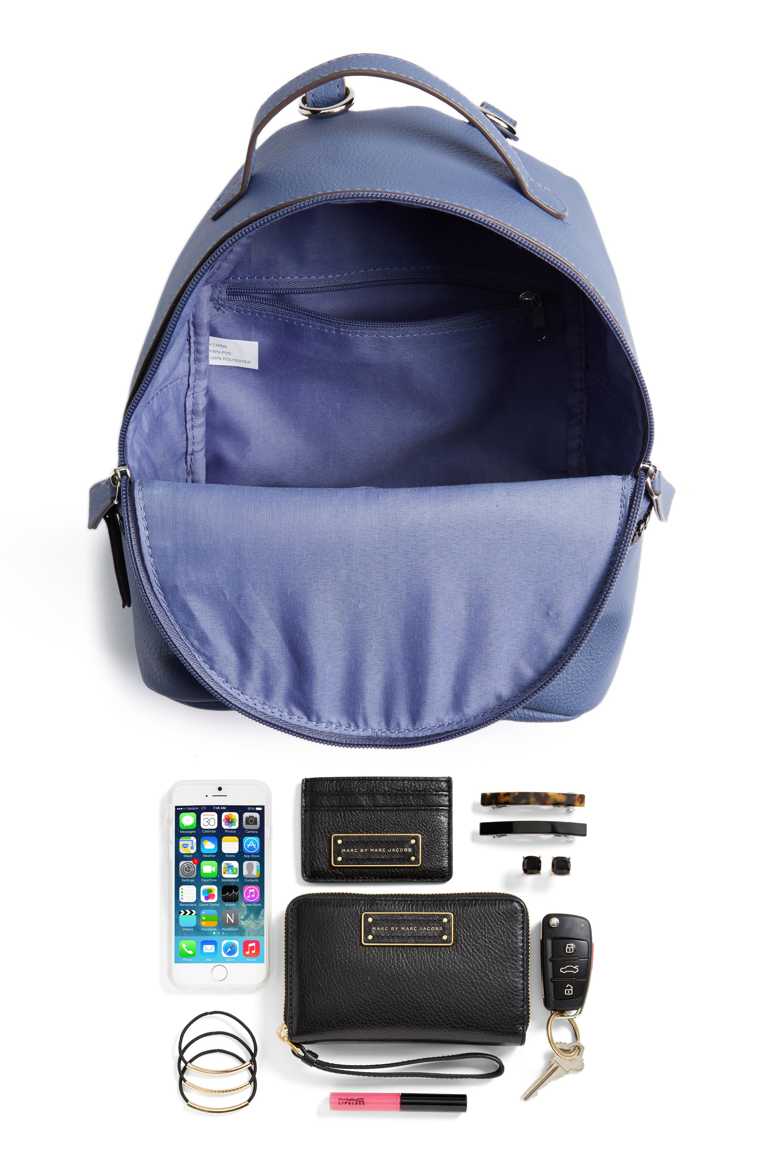 T-Shirt & Jeans Textured Faux Leather Mini Backpack, Alternate, color, 