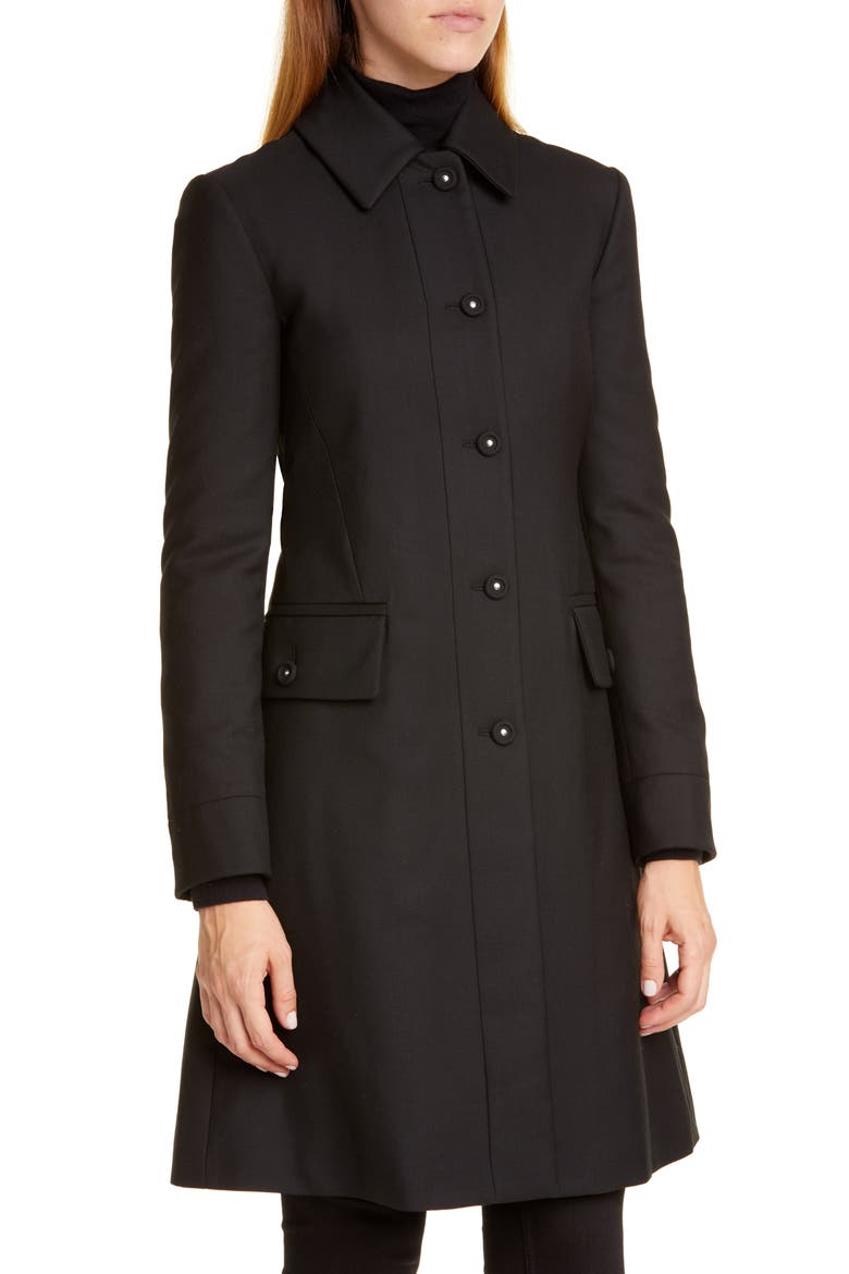 Angus Gabardine Coat, Alternate, color, BLACK