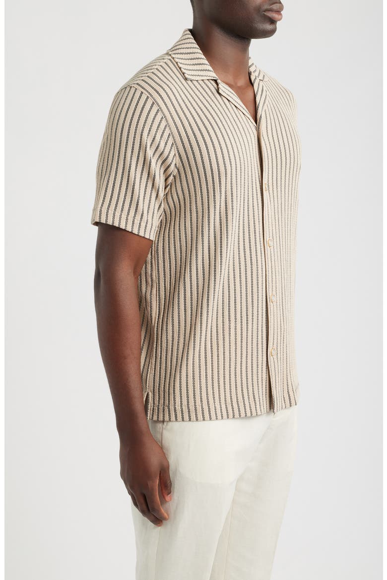 Griff Stripe Camp Shirt, Alternate, color, STONE/ GREY