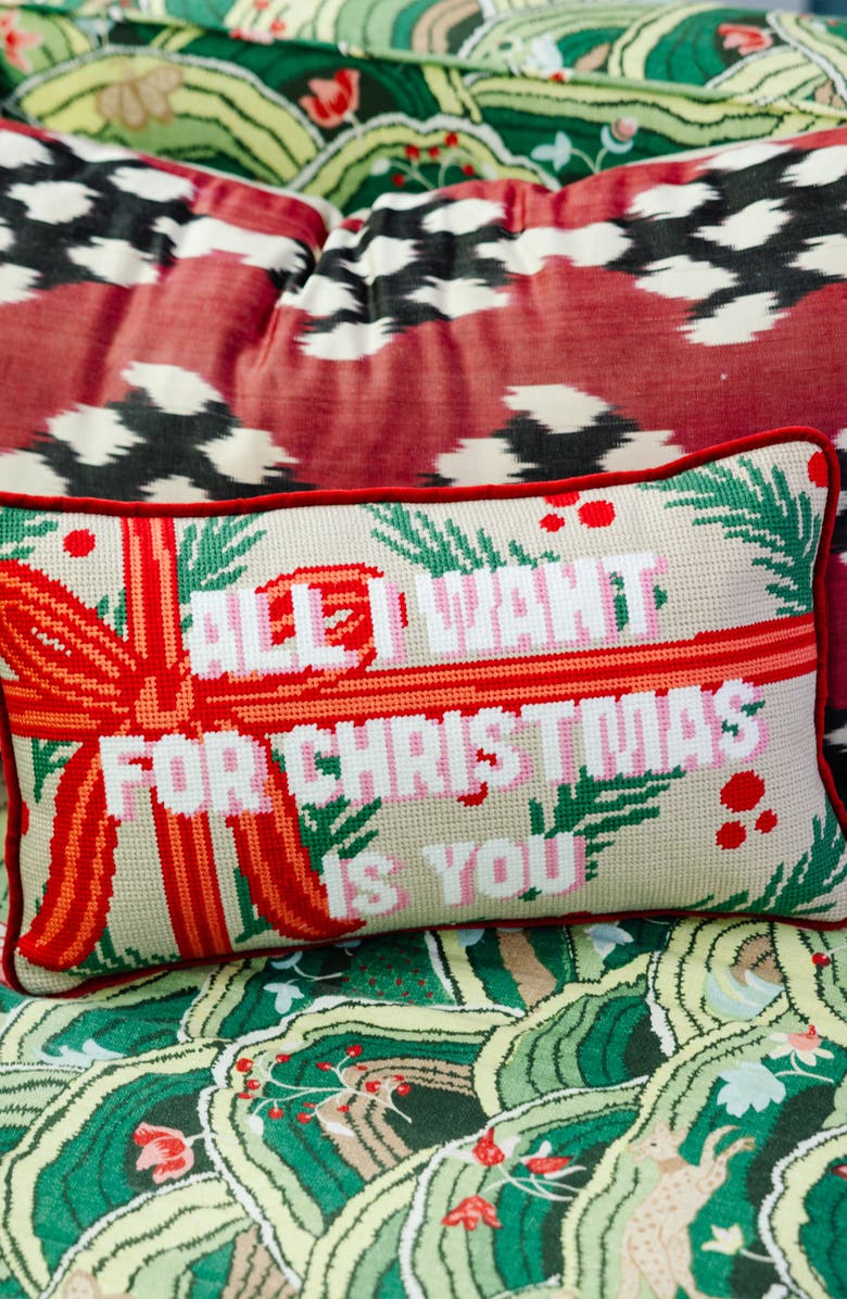 Furbish All I Want Needlepoint Pillow, Alternate, color, All I Want