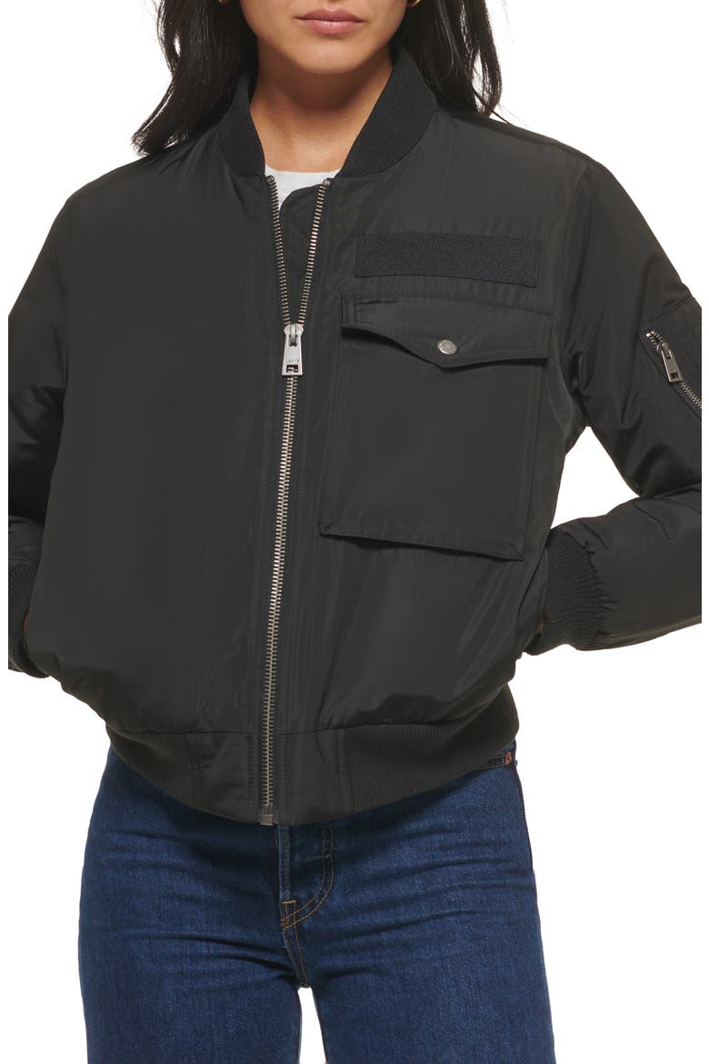 Utility Bomber Jacket, Main, color, BLACK
