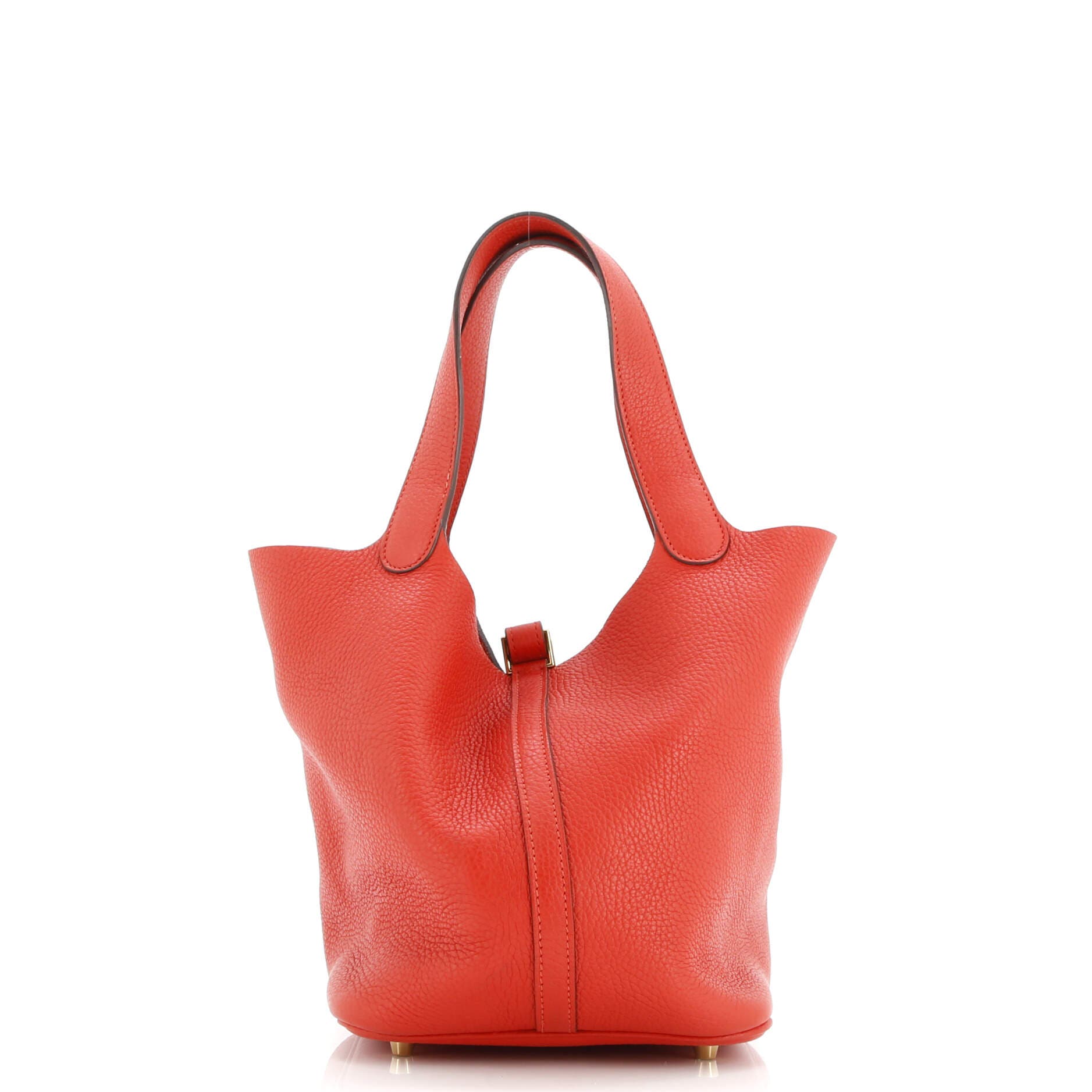 Pre-Owned Hermes Picotin Lock Bag Clemence MM, Alternate, color, Rouge Tomate