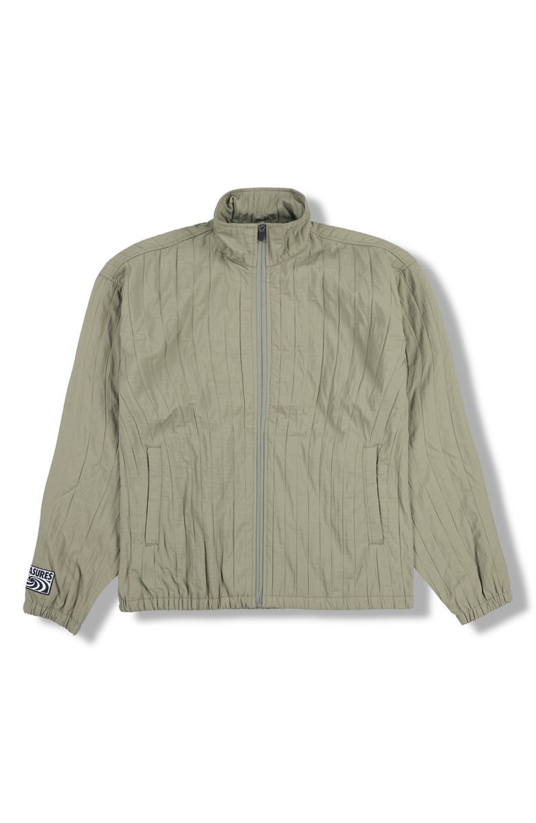 PLEASURES Rescue Pleated Track Jacket, Alternate, color, Olive