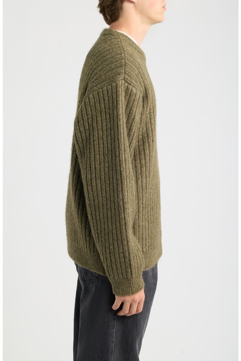 Drex Ribbed Sweater, Alternate, color, HEATHER GREEN