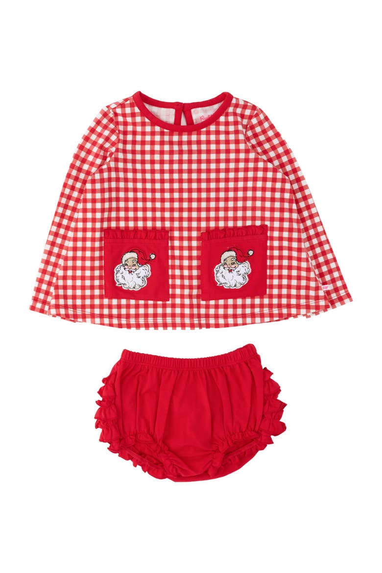 Knit Long Sleeve Applique Pocket Swing Set, Main, color, Red & White Gingham