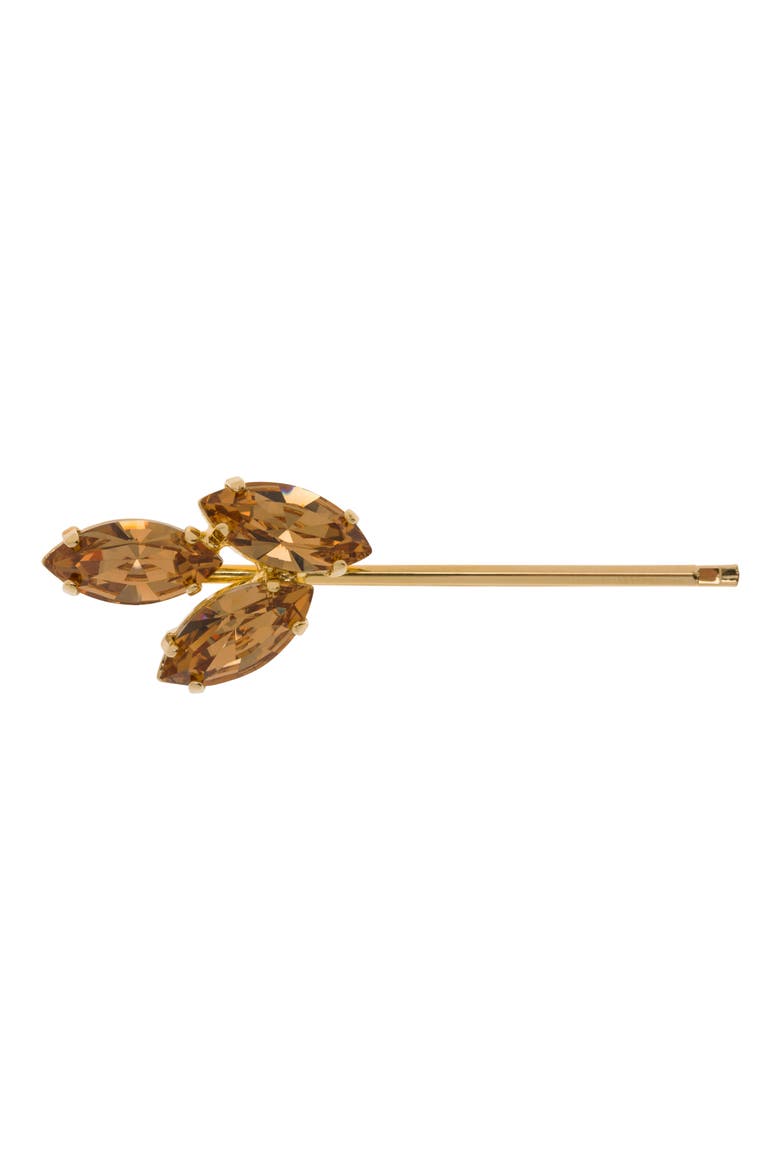 Triple Crystal Bobby Pin, Main, color, LT COLORADO TOPAZ/ GOLD