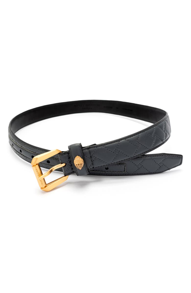 Kurt Geiger London Quilted Kensington Leather Belt, Alternate, color, 