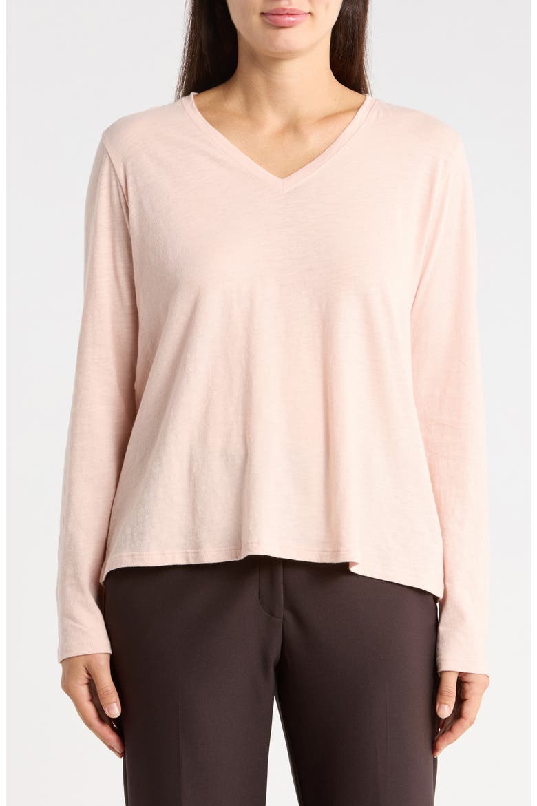 V-Neck Easy Organic Cotton T-Shirt, Main, color, POWDER
