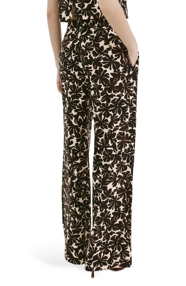 MANGO Floral Straight Leg Pants, Alternate, color, Ecru