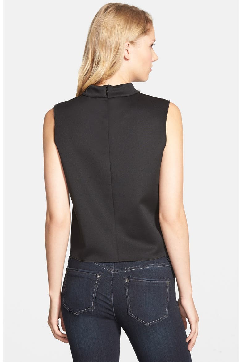 Mock Neck Sleeveless Shell, Alternate, color, RICH BLACK