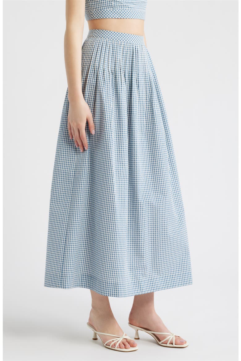 The Ame Check Maxi Skirt, Alternate, color, TEAL GINGHAM