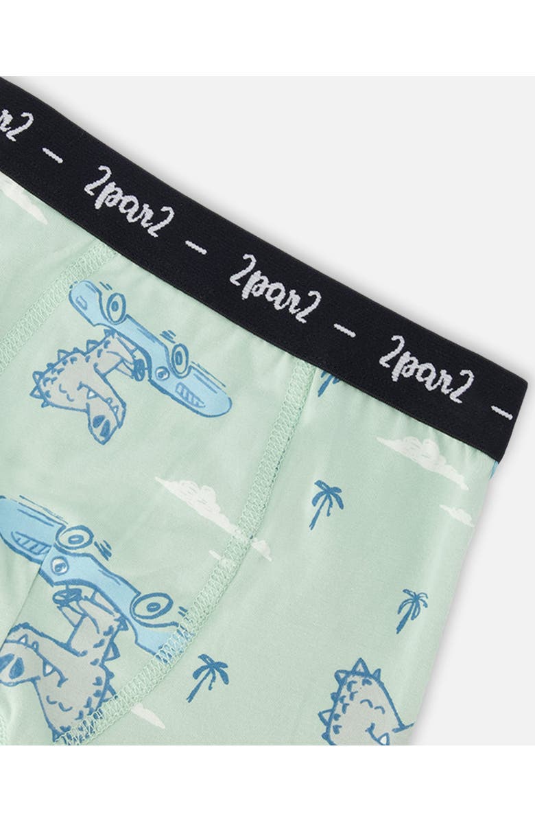 Deux par Deux Organic Cotton Adventure Boxers Pack Of 3, Alternate, color, Beige Printed Trucks