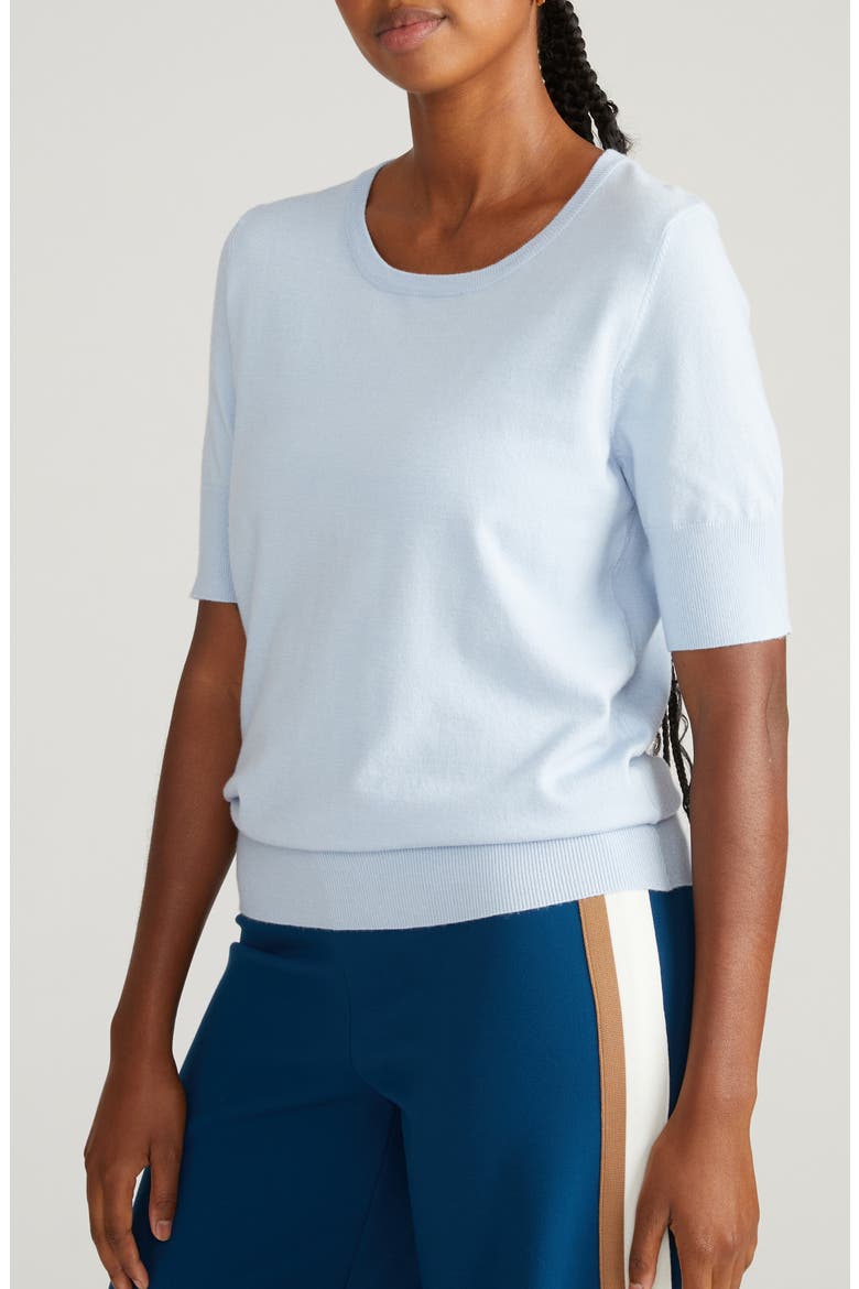 Rosie Short Sleeve Sweater, Alternate, color, SILVER BLUE