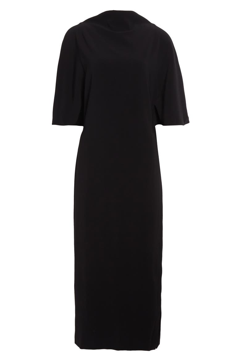 Petra Funnel Neck Maxi Dress, Alternate, color, BLACK