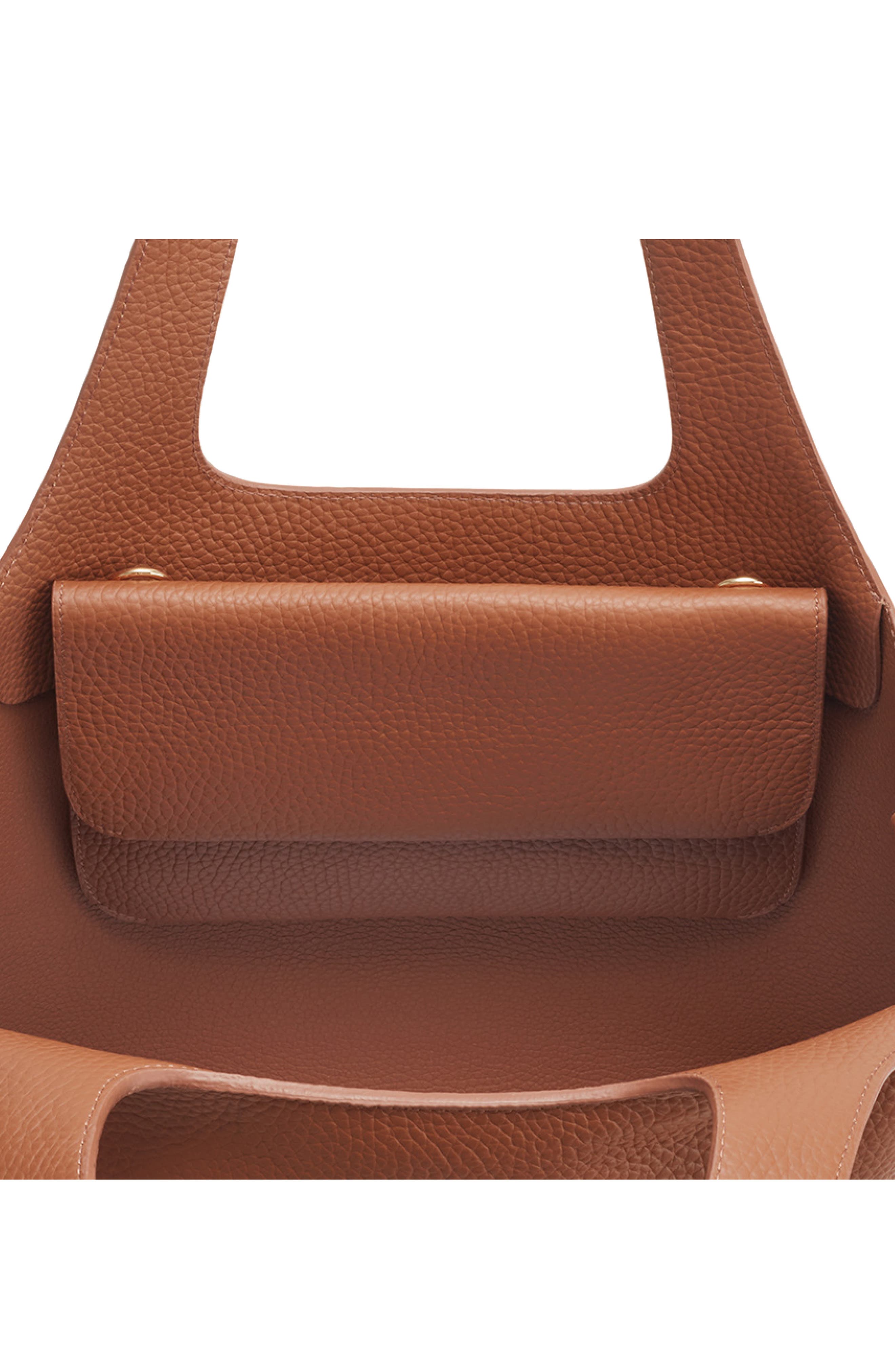 System Leather Clutch, Alternate, color, CARAMEL