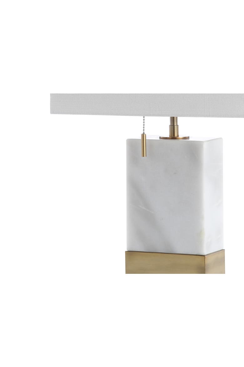 Trevor Marble/Iron Gold Modern Console LED Table Lamp, Alternate, color, White/Brass Gold