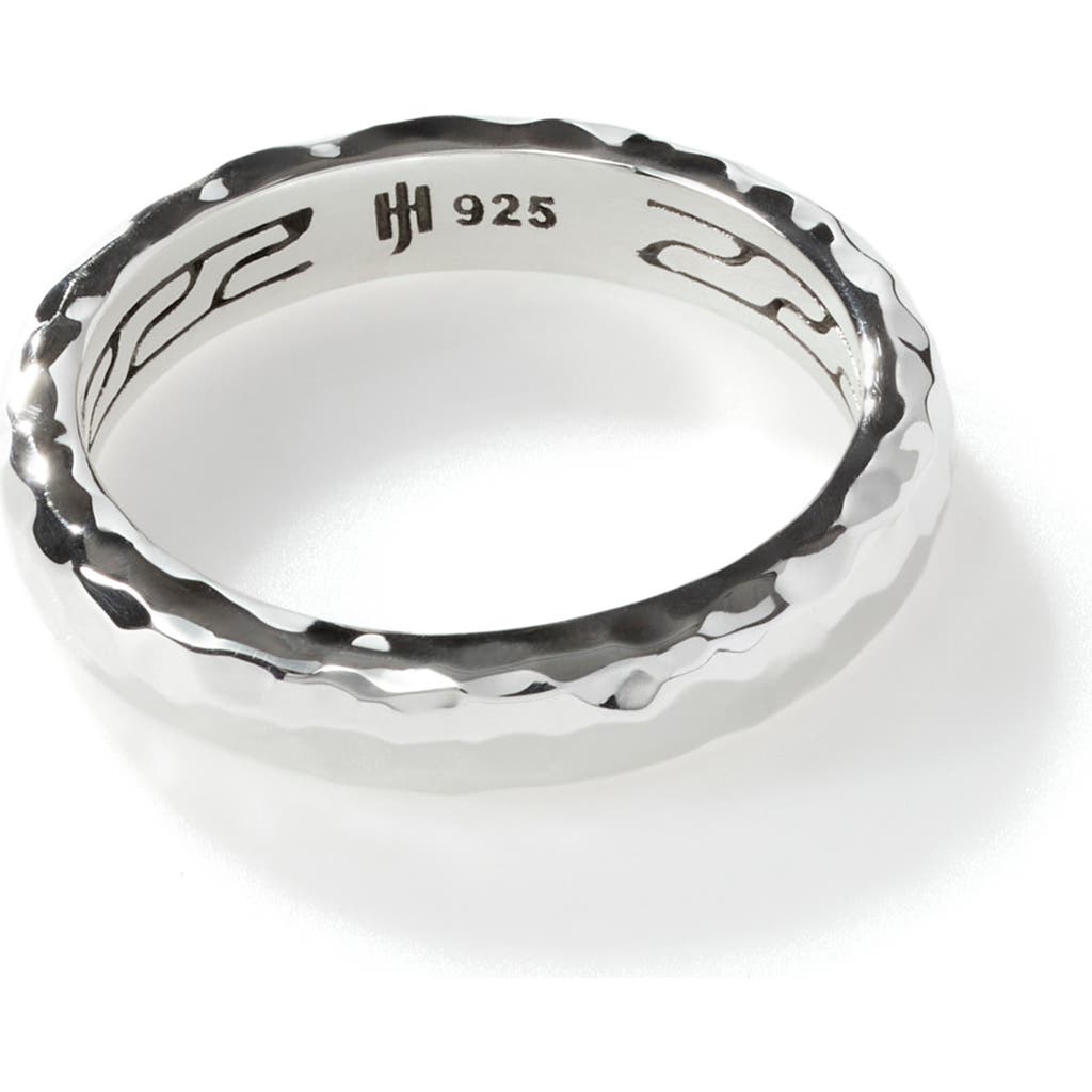 John Hardy Palu Hammered Band Ring In Silver