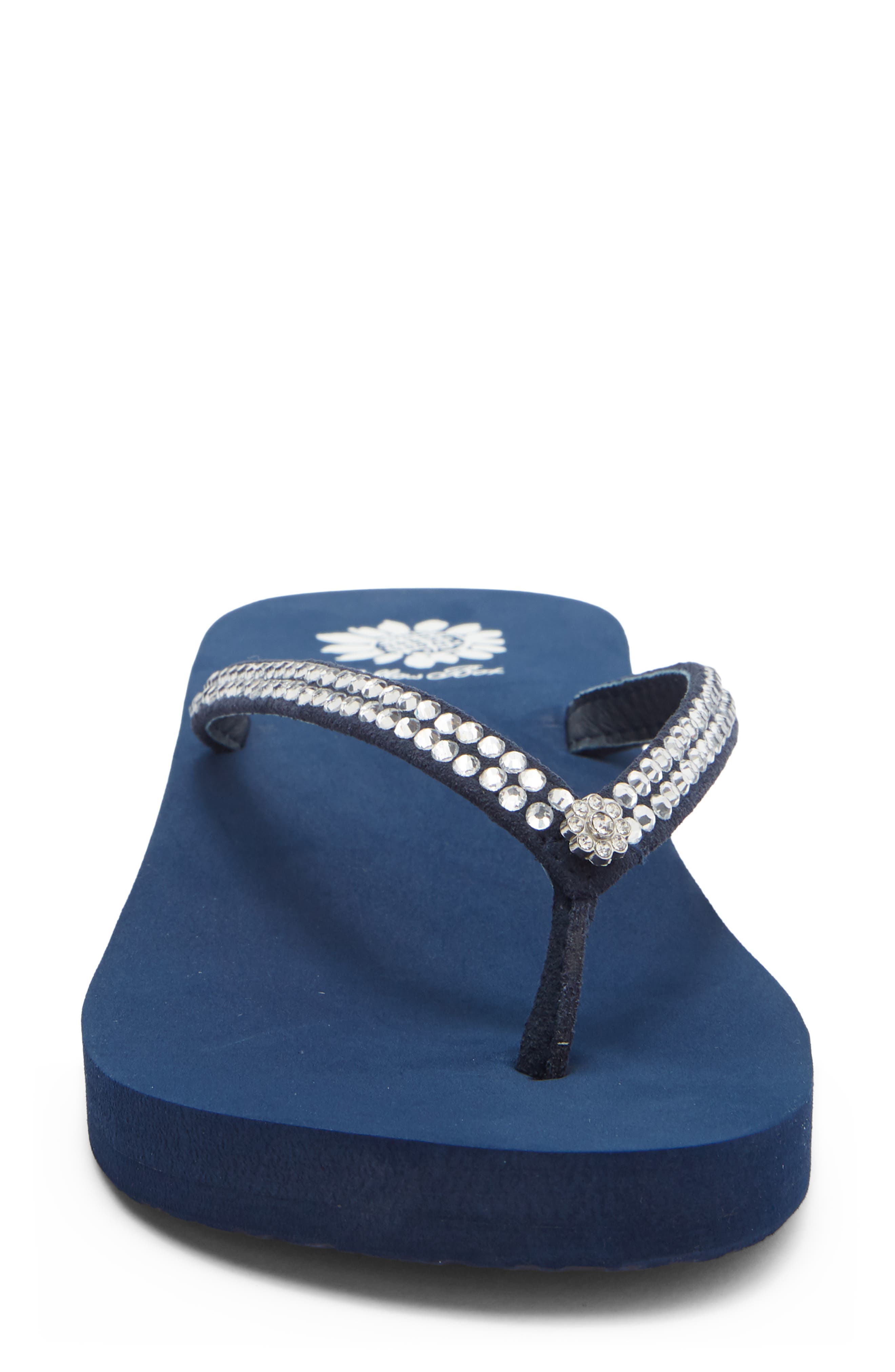 Yellow Box Premium Jello Platform Flip Flop, Alternate, color, Navy