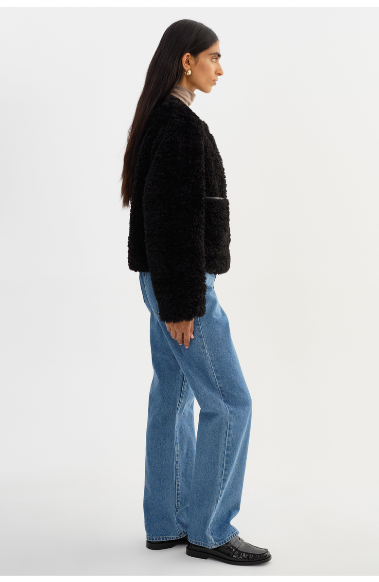 LAMARQUE Emilia | Faux Fur Jacket, Alternate, color, Black