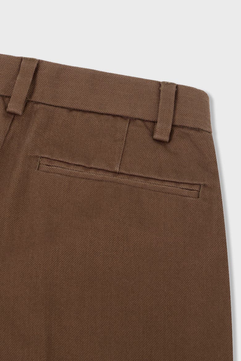 Organic Cotton Wide Leg Double Pleated Pant, Alternate, color, Brown