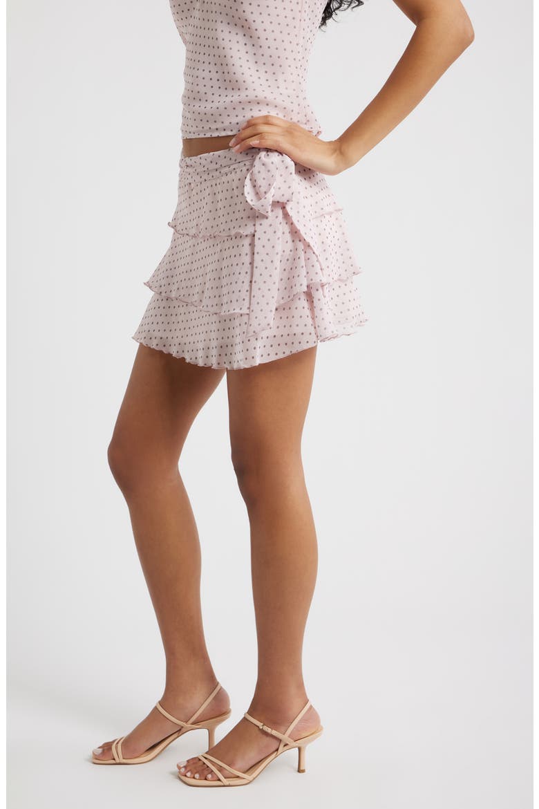 Emma Tie Waist Ruffle Tier Skirt, Alternate, color, PINK