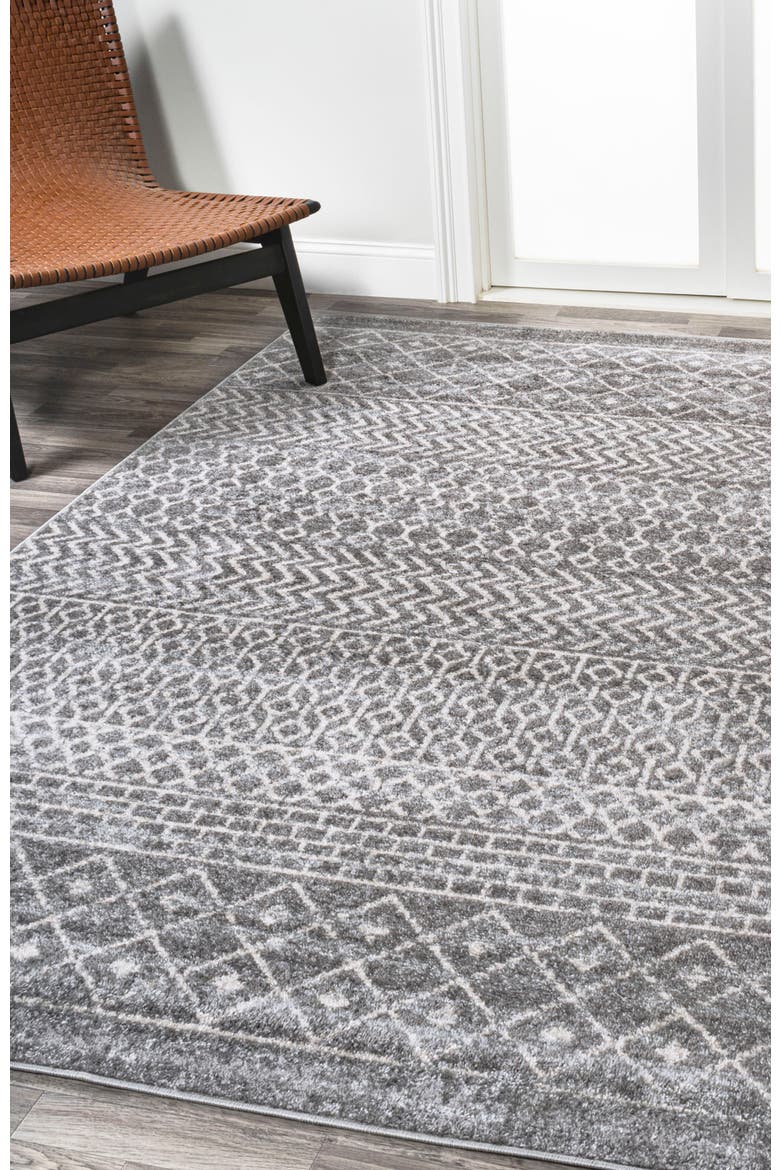 Arta Moroccan Vintage Geometric Area Rug, Alternate, color, Gray/Cream