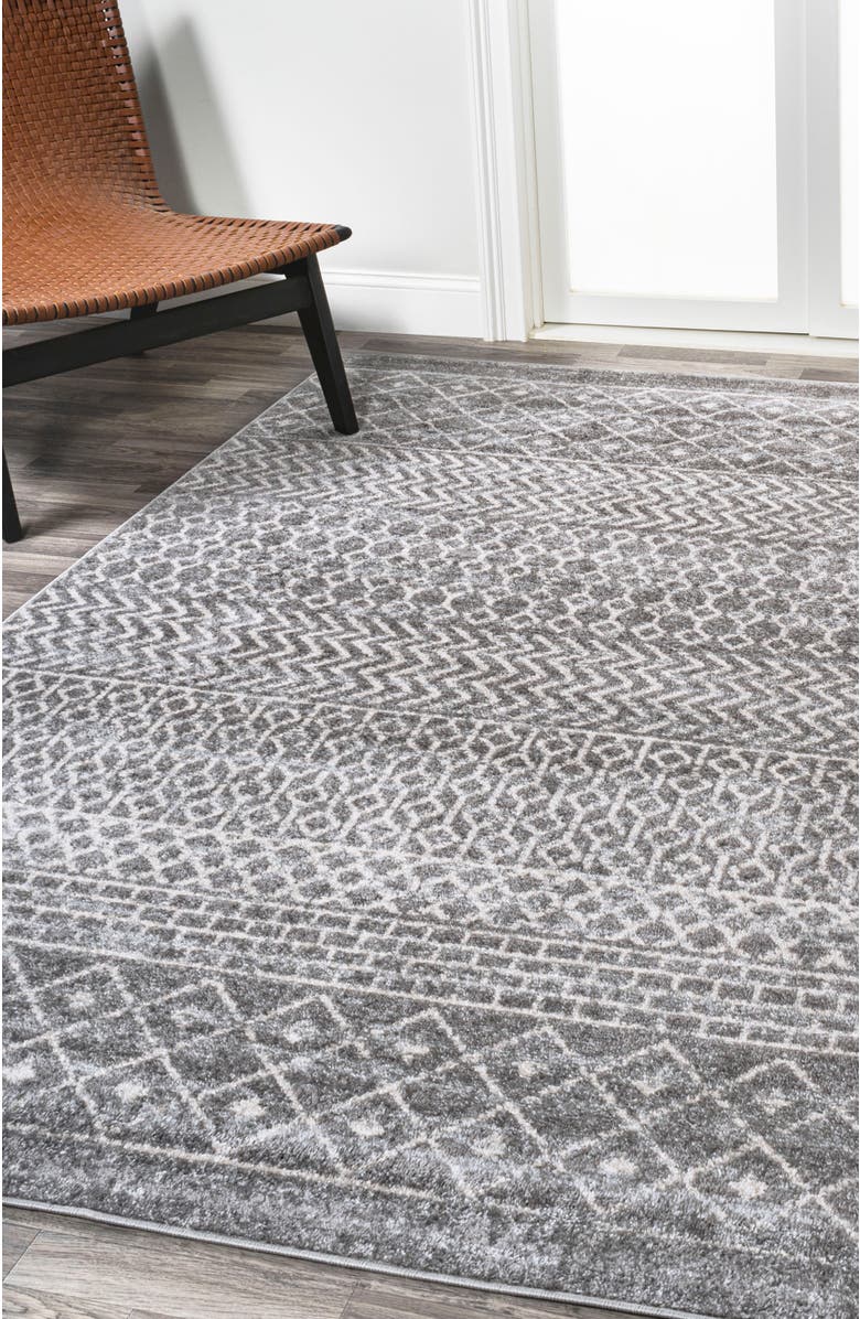 JONATHAN Y Arta Moroccan Vintage Geometric Area Rug, Alternate, color, Gray/Cream