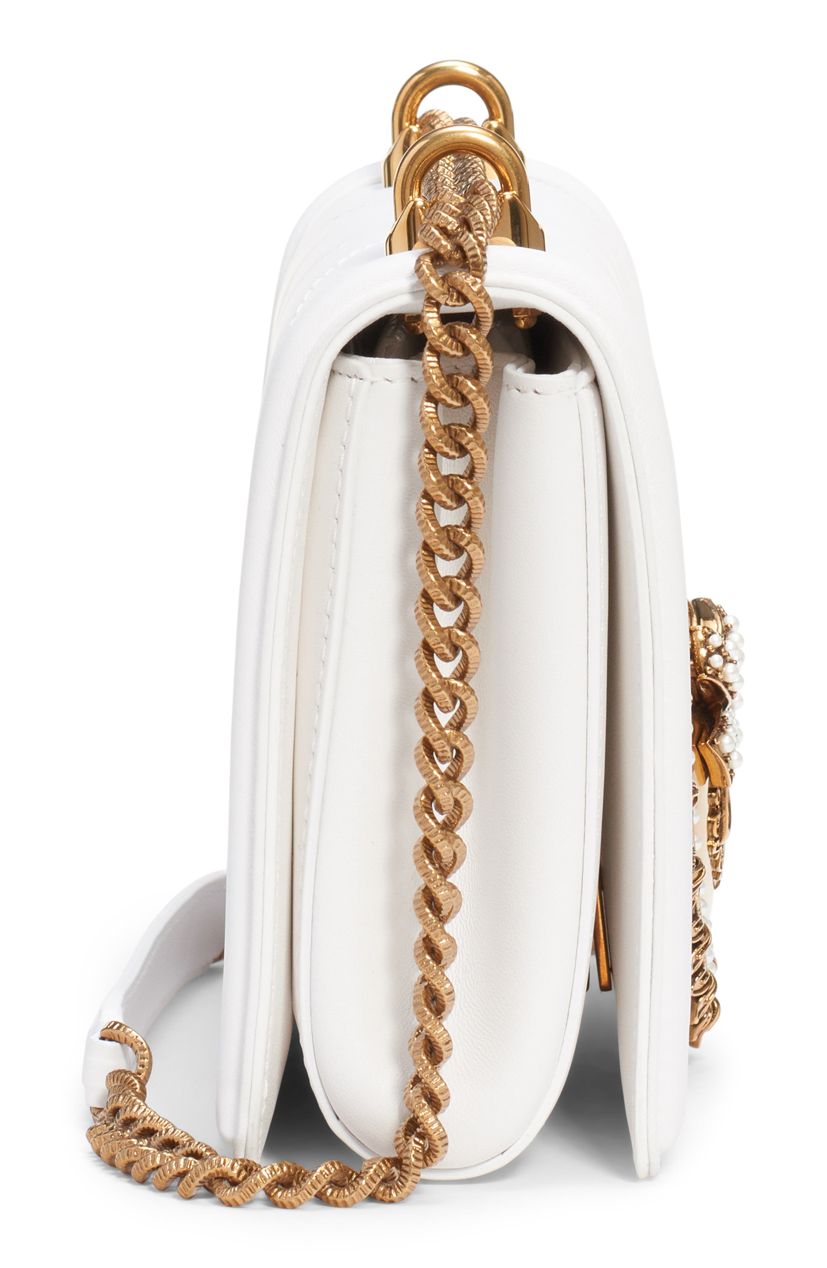 Dolce&Gabbana Medium Devotion Leather Shoulder Bag, Alternate, color, 