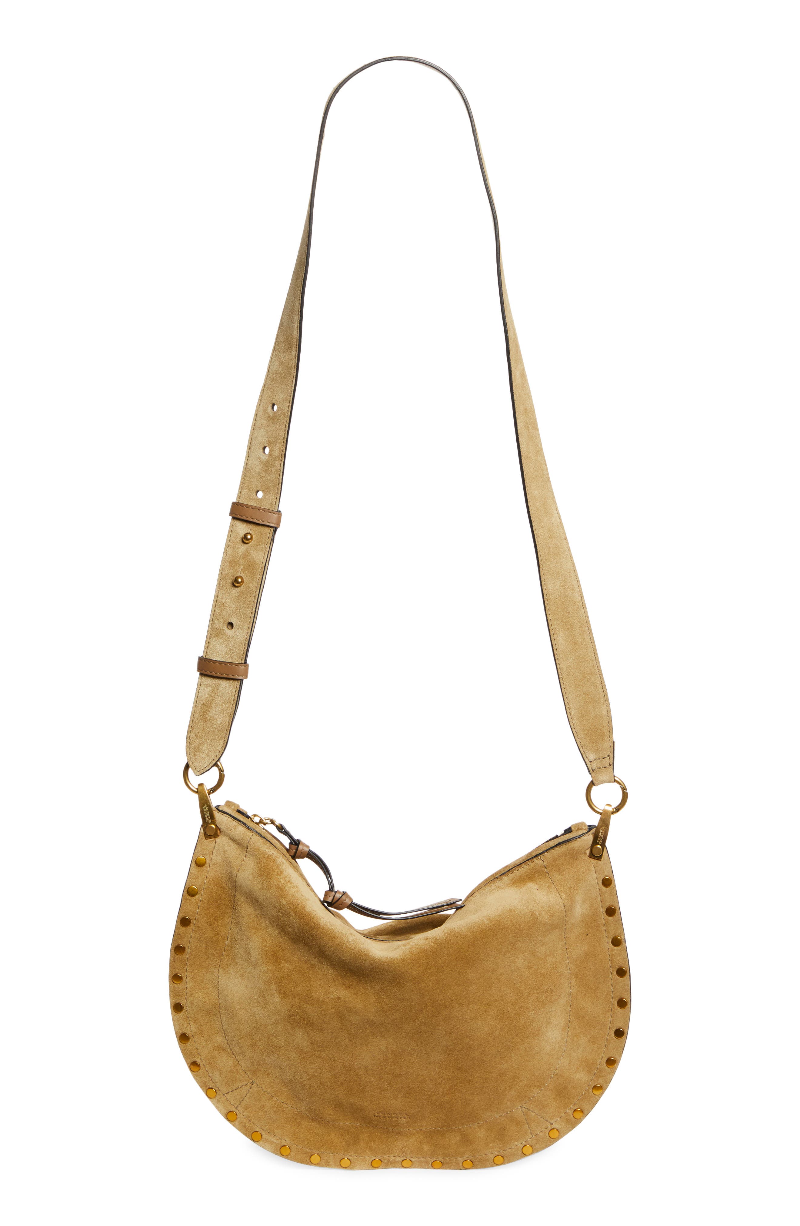 Isabel Marant Oskan Soft Zipped Shoulder Bag, Alternate, color, Taupe