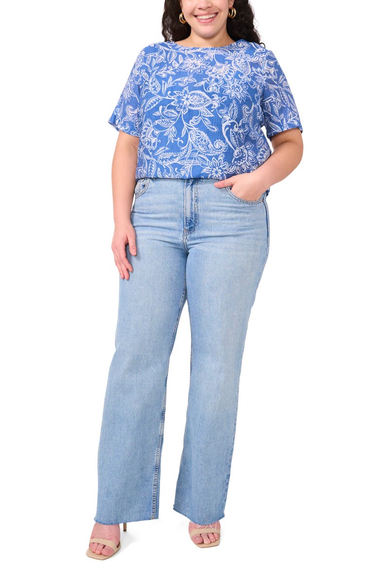 Vince Camuto Paisley Top, Alternate, color, Steel Blue Paisley