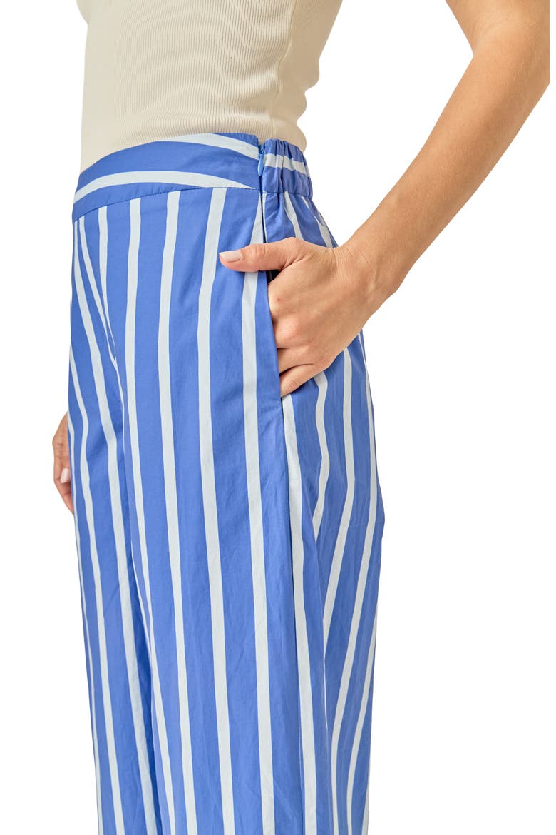 Stripe Wide Leg Pants, Alternate, color, NAVY/ BLUE