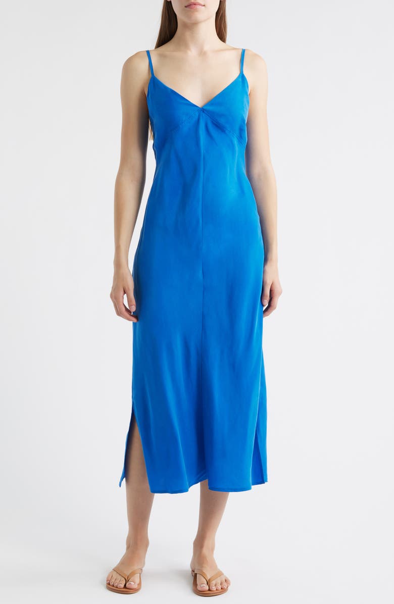 Alex Mill Carly Cupro Blend Slipdress, Main, color, Lapis Blue