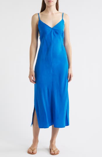 Alex Mill Carly Cupro Blend Slipdress In Blue