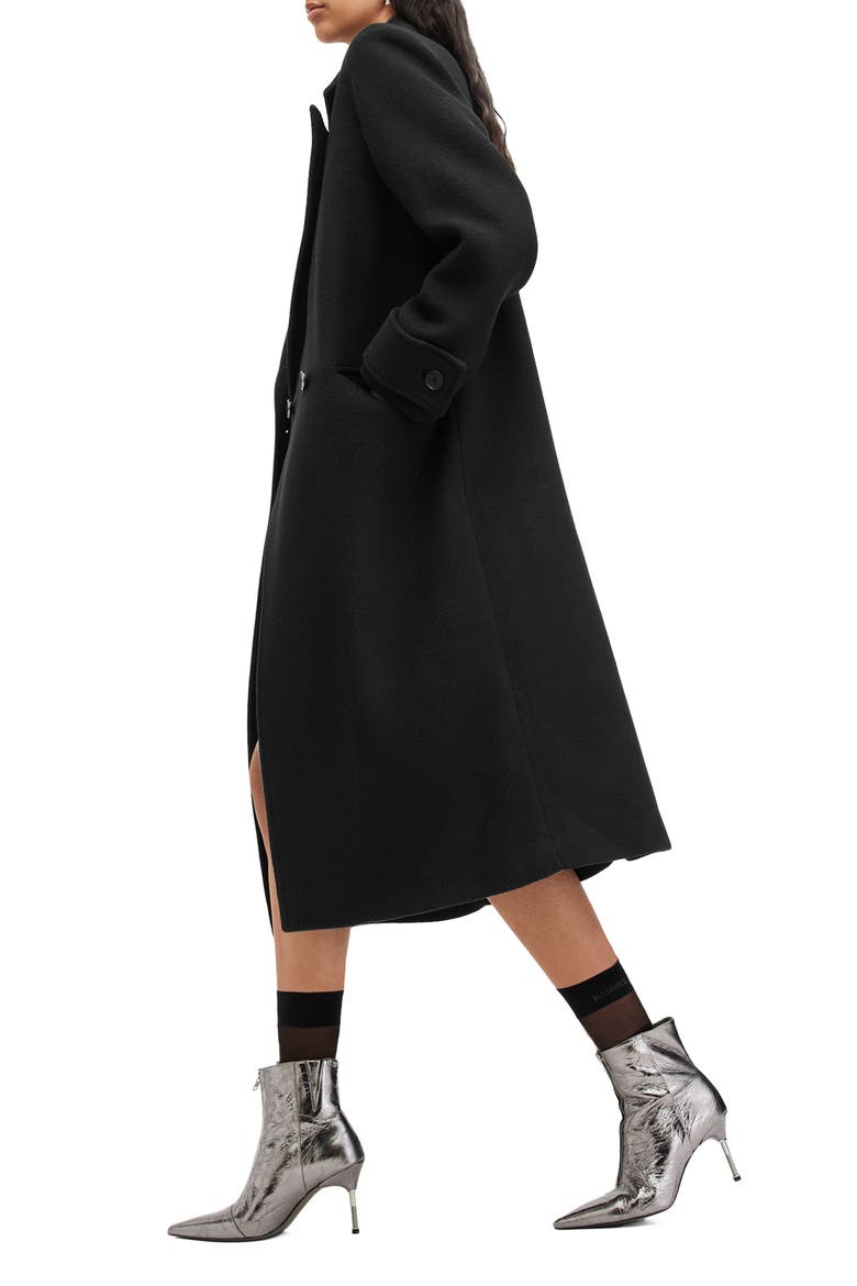 Mabel Double Breasted Coat, Alternate, color, BLACK