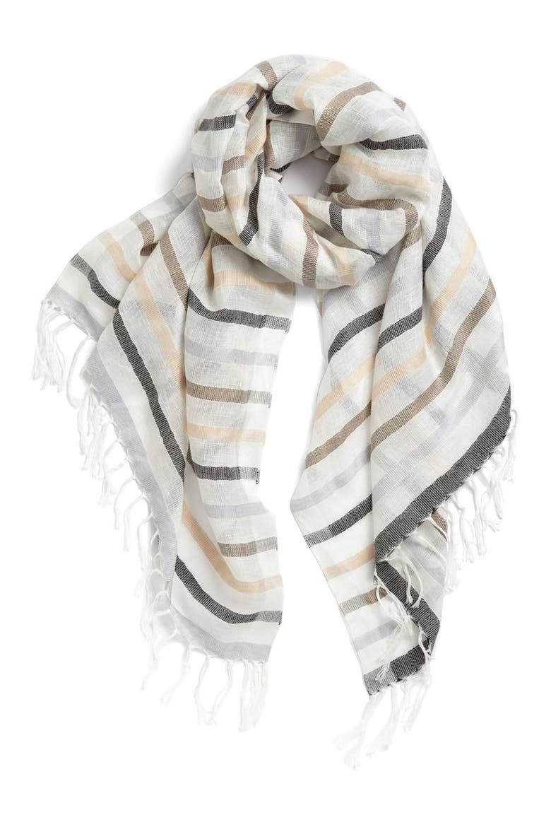 Stripe Scarf, Main, color, NEUTRAL COMBO