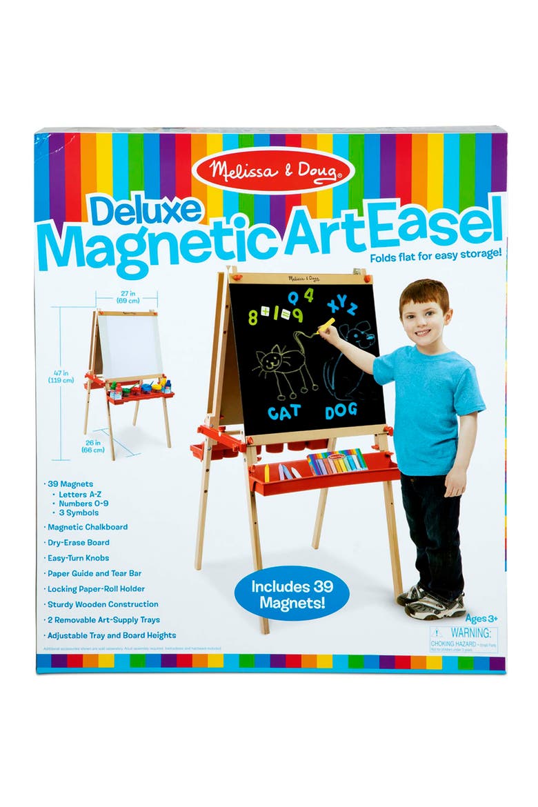 Wooden Easel with Chalkboard and Magnet Board, Alternate, color, 000