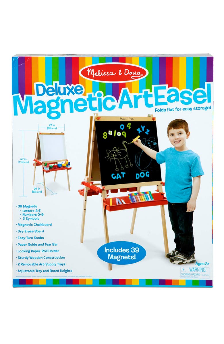 Melissa & Doug Wooden Easel with Chalkboard and Magnet Board, Alternate, color, 
